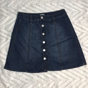 High waisted denim skirt